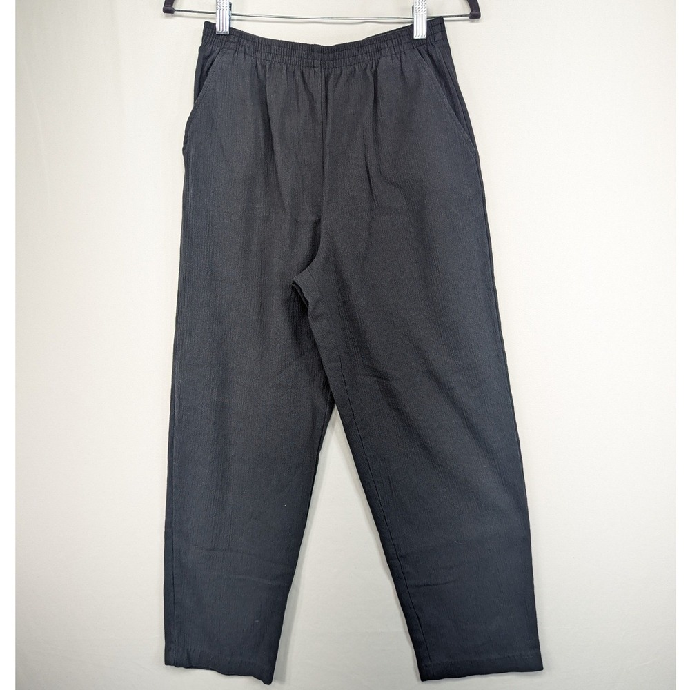 Blair Petites Charcoal Gray Textured‎ Elastic Waist Pull On Pants PM B12743